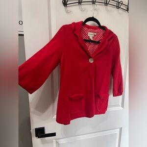Red Jacket with Polka Dot Lining